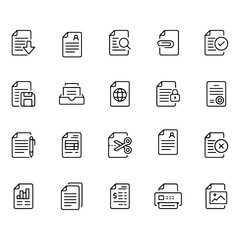 Document line icons vector design
