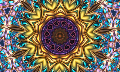 Abstract kaleidoscope background. Beautiful multicolor kaleidoscope texture. Unique mandala design.