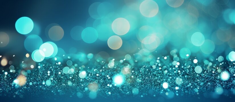 Cyan color abstract christmas themed background