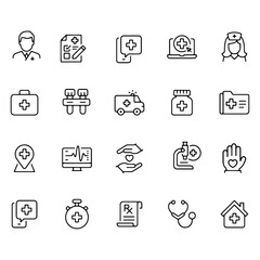 Healthcare line icons vector design