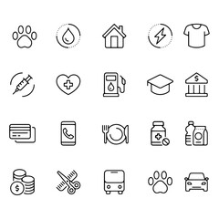 Home Expenses icons vector design