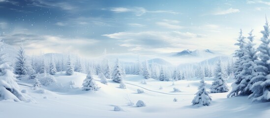 Obraz premium Christmas white landscape background
