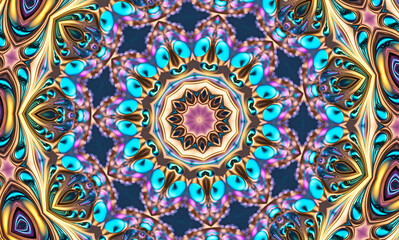 Abstract kaleidoscope background. Beautiful multicolor kaleidoscope texture. Unique mandala design.
