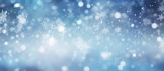White snowflakes bokeh abstract christmas background