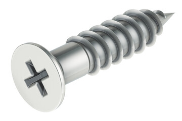 Screw, 3D rendering isolated on transparent background