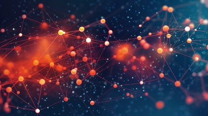 Obraz premium Abstract graphic of interconnected dots symbolizing AI generated illustration