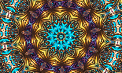 Abstract kaleidoscope background. Beautiful multicolor kaleidoscope texture. Unique mandala design.