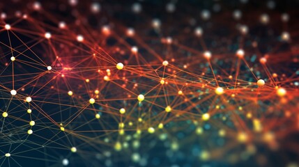 Abstract graphic of interconnected dots symbolizing   AI generated illustration