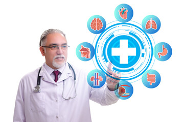 Telemedicine concept with medical elements