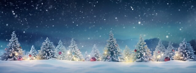Fototapeta na wymiar Xmas tree with snow decorated with garland lights, holiday festive background, generative ai