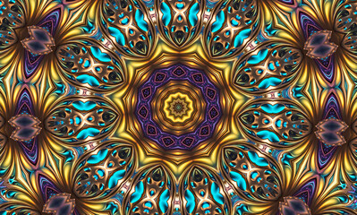 Abstract kaleidoscope background. Beautiful multicolor kaleidoscope texture. Unique mandala design.