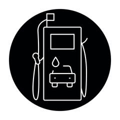 Self service car wash machine black line icon.