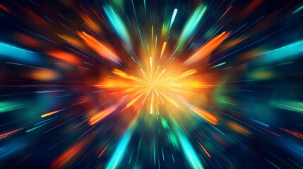 A blurry abstract image of colorful lights and shape  AI generated illustration