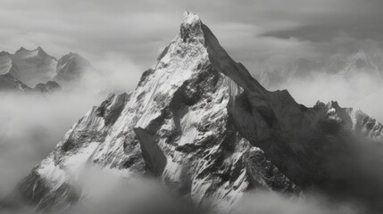 A mountain peak covered in snow  AI generated illustration