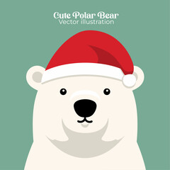 Cute Polar Bear: A Christmas Vector Illustration