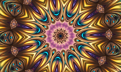 Abstract kaleidoscope background. Beautiful multicolor kaleidoscope texture. Unique mandala design.