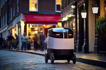 Robotic Delivery in the heart of night London, England