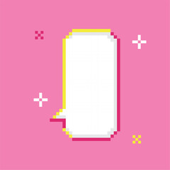 Isolated empty speech bubble Pixel art Vector