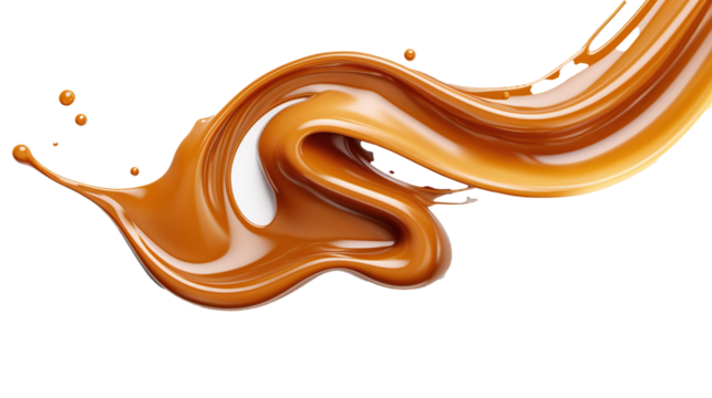 chocolate brown liquid sweet melted chocolade splash isolated against transparent background