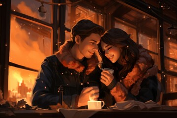 Obraz premium Cozy Moments - Generative AI