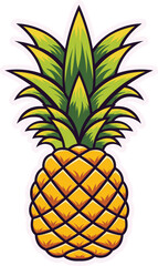 Pineapple Colourful Vector Flat Illustration. Perfect for different cards, textile, web sites, apps