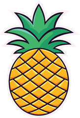 Pineapple Vivid Flat Image. Perfect for different cards, textile, web sites, apps