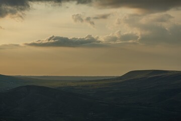 Winding to mountain peaks. Beautiful mountain landscape.
