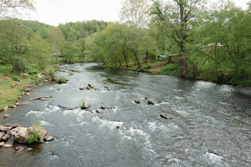 The Tuckasegee river flowing near Bryson city North Carolina