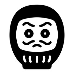 Daruma doll traditional japanese doll icon