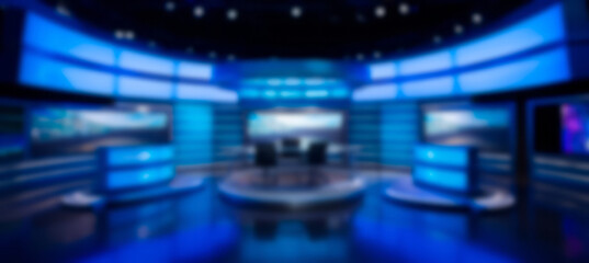 Blur image background of studio TV or News image - obrazy, fototapety, plakaty