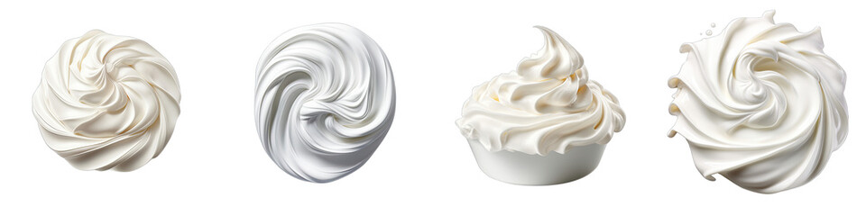 Whipped cream  Hyperrealistic Highly Detailed Isolated On Transparent Background Png File