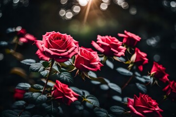 bouquet of red roses generated by AI technology	