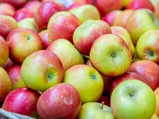 Apples at the market display stall