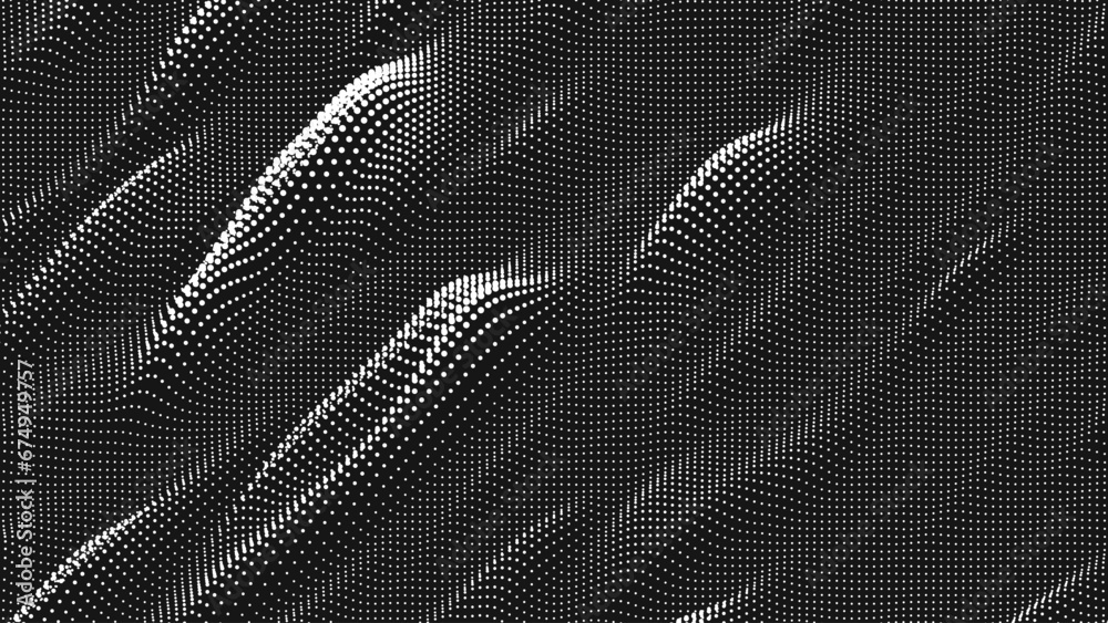 Wall mural point wave diagonal texture. abstract dot background. technological cyberspace background.