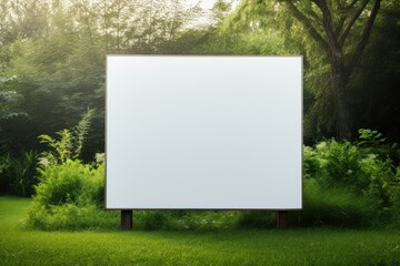 Fototapeta premium blank outdoor sign on grass background Generative AI