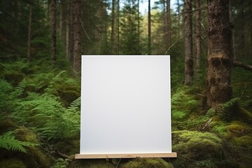unobtrusive white cardboard poster and background Generative AI