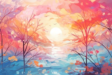 Winter Sunsets and Sunrises - Generative AI