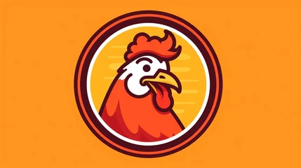 Foto auf Alu-Dibond Cartoon Brand Logo Vector Chicken and Fried chicken Pattern  © Ahtesham
