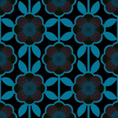 Retro flower seamless geometric ethnic flora pattern for wrapping paper and fabrics and linens and kids clothes print
