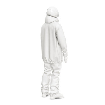 a image of a skier with full kit in a mannequin isolated on a white background