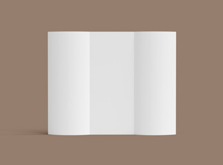 Blank Tri fold letter size brochure 3d render to present your design