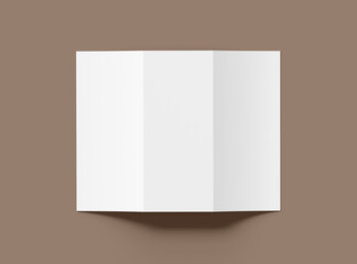 Blank Tri fold letter size brochure 3d render to present your design