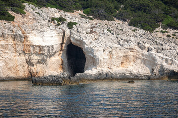 Panoramic view of coastline of Lefkada, Ionian Islands, Greece