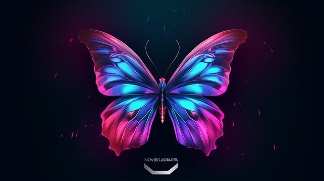 A butterfly symbol is neon beautiful image Ai generated art