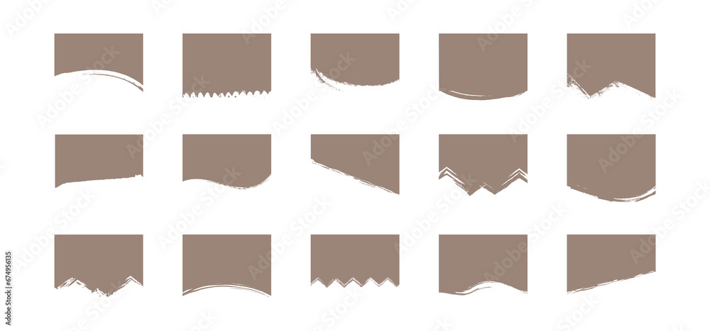 Wall mural separator header shape, torn paper set, template design top page website, divider header web banner,
