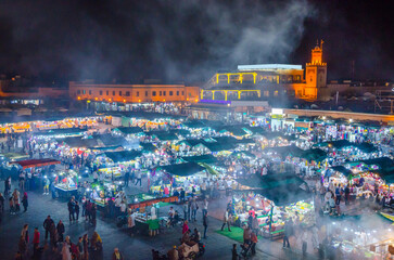 Jamaa el Fna market square in Marrakesh's medina, Marrakesh, Morocco