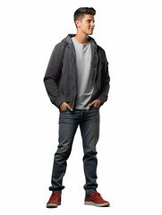 Naklejka premium cutout of a 18-year model doing poses