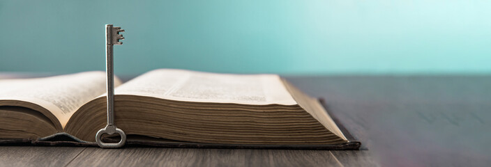 key with book on the table