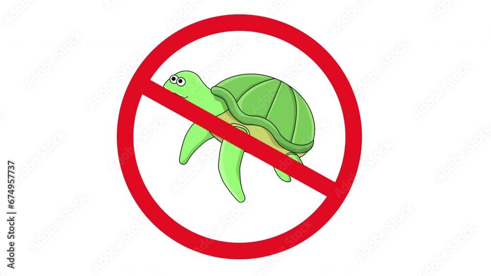 Poster Animation of the forbidden icon and the turtle icon