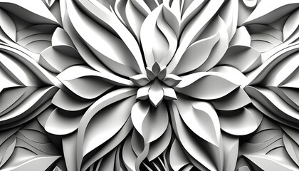 White geometric patterns, 3d tile wall texture, panorama banner background,